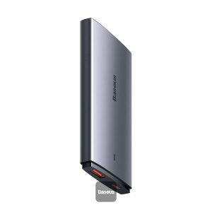 Baseus GaN5 Pro Ultra-Slim Fast Charger C+U 65W CN With Type C to Type C Cable - Gray