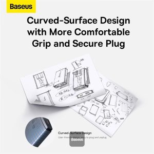 Baseus GaN5 Pro Ultra-Slim Fast Charger C+U 65W CN With Type C to Type C Cable - Gray - Image 3