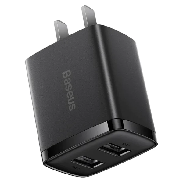 Baseus Compact Charger 2U 10.5W CN - Black - Image 1