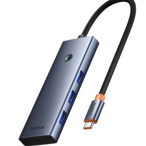 Baseus UltraJoy Series7-Port HUB Docking Station (Type-C to HDMI4K@60Hz*1+VGA*1+USB 3.0*4+PD*1) - Gray