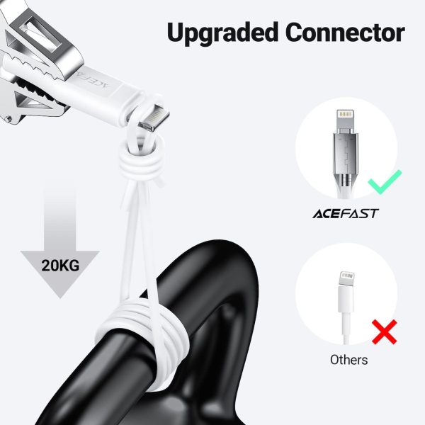 51ATwPtpvtL._AC_SL1280_ Acefast C3-01 USB-C to Lightning TPE Charging Data Cable 1.2M - White - Image 6