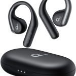 Anker Soundcore AeroFit Open-Ear Headphones Ultra Comfort Snug Fit Ergonomic Ear Hook Balanced Sound IPX7 Waterproof 42H Playtime Bluetooth 5.3 App Control Clear Calls Wireless Earbuds - Black - A3872 - BIS