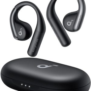 Anker Soundcore AeroFit Open-Ear Headphones Ultra Comfort Snug Fit Ergonomic Ear Hook Balanced Sound IPX7 Waterproof 42H Playtime Bluetooth 5.3 App Control Clear Calls Wireless Earbuds - Black - A3872 - BIS