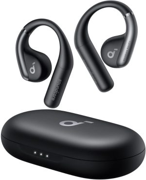 Anker Soundcore AeroFit Open-Ear Headphones Ultra Comfort Snug Fit Ergonomic Ear Hook Balanced Sound IPX7 Waterproof 42H Playtime Bluetooth 5.3 App Control Clear Calls Wireless Earbuds - Black - A3872 - BIS