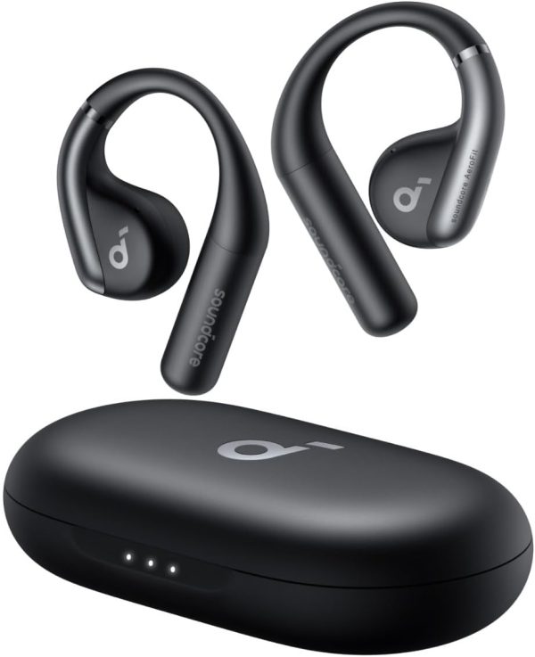 Anker Soundcore AeroFit Open-Ear Headphones Ultra Comfort Snug Fit Ergonomic Ear Hook Balanced Sound IPX7 Waterproof 42H Playtime Bluetooth 5.3 App Control Clear Calls Wireless Earbuds - Black - A3872 - BIS - Image 1