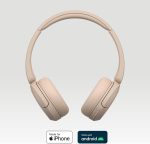Sony WH-CH520 Wireless Headphones Bluetooth On-Ear Headset with Microphone - Beige - Image 9