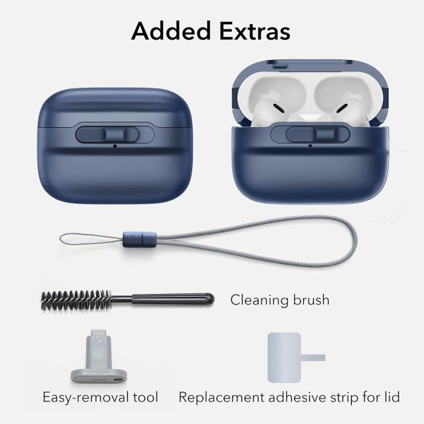61FKpL7JO4L._AC_SL1500_ AirPods Pro 2022 ESR Pulse Magnetic Lock Case HaloLock - Dark Blue - Image 3