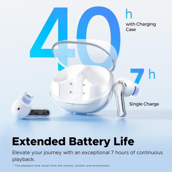 SoundPEATS Clear Wireless Earbuds Bluetooth 5.3 Earphone in Ear Buds 12mm Drivers Dual Mic with ENC Clear Calls Game Mode 40Hrs Playtime IPX4 Transparent Design - White - BB - Image 5