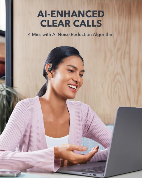 Anker Soundcore AeroFit Open-Ear Headphones Ultra Comfort Snug Fit Ergonomic Ear Hook Balanced Sound IPX7 Waterproof 42H Playtime Bluetooth 5.3 App Control Clear Calls Wireless Earbuds - Black - A3872 - BIS - Image 3