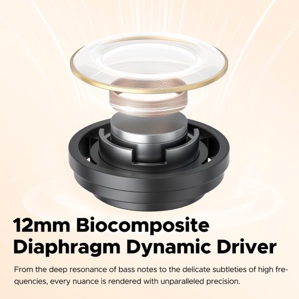 SoundPEATS Clear Wireless Earbuds Bluetooth 5.3 Earphone in Ear Buds 12mm Drivers Dual Mic with ENC Clear Calls Game Mode 40Hrs Playtime IPX4 Transparent Design - Beige - GC - Image 2