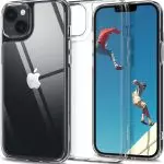 Apple iPhone 14 Quartz Hybrid Glass Back Case with Drop Protection by Spigen - ACS05052 - Crystal Clear