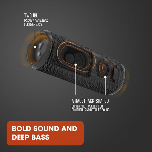 JBL Flip 6 Portable Bluetooth Speaker Powerful Sound And Deep Bass IPX7 Waterproof 12 Hours Of Playtime JBL PartyBoost for Multiple Speaker Pairing For Home Outdoor And Travel - Black - Image 7