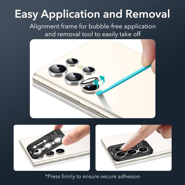 Galaxy S24 Ultra ESR Camera Lens Protectors Set of 5 Lenses – 1 PACK – Silver - Image 3