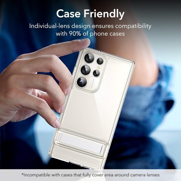 Galaxy S24 Ultra ESR Camera Lens Protectors Set of 5 Lenses – 1 PACK – Silver - Image 2