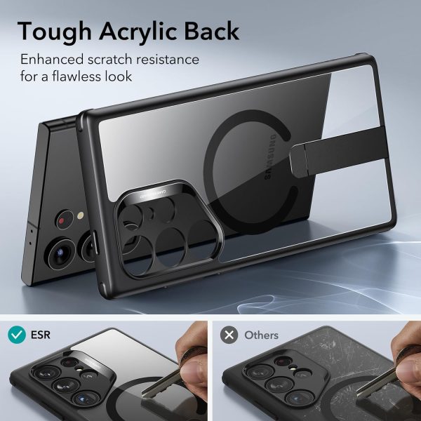 Galaxy S24 Ultra ESR Boost Flickstand Case with HaloLock - Clear Black - Image 2