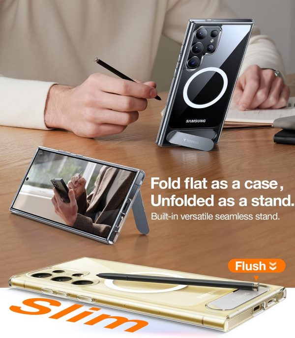 71A8WSFXflL._AC_SL1500_ Galaxy S24 Ultra UPRO Pstand Series Case with Stand on Demand for Video Viewing - Clear - Image 7