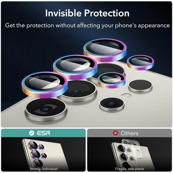 71AMEIU2ChL._AC_SL1500_ Galaxy S24 Ultra ESR Camera Lens Protectors Set of 5 Lenses - 1 PACK - Chromatic - Image 3
