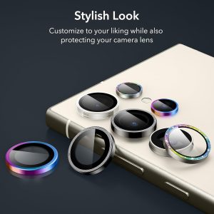 Galaxy S24 Ultra ESR Camera Lens Protectors Set of 5 Lenses - 1 PACK - Chromatic - Image 2