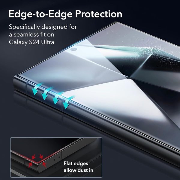 Galaxy S24 Ultra ESR Tempered Glass Screen Protector Set 2 PACK with 1 Set of Camera Lens Protector - Image 5