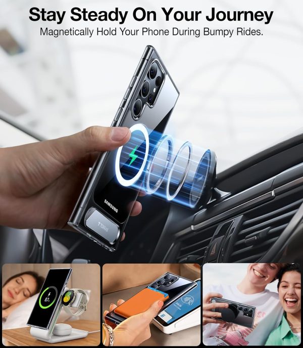 71H2moUYLgL._AC_SL1500_ Galaxy S24 Ultra UPRO Pstand Series Case with Stand on Demand for Video Viewing - Clear - Image 5