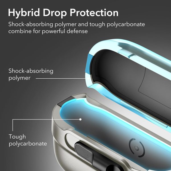 71Hp1XEdLoL._AC_SL1500_ AirPods Pro 2 (2022) ESR Pulse Magnetic Flicklock Case HaloLock - Natural Titanium - Image 5