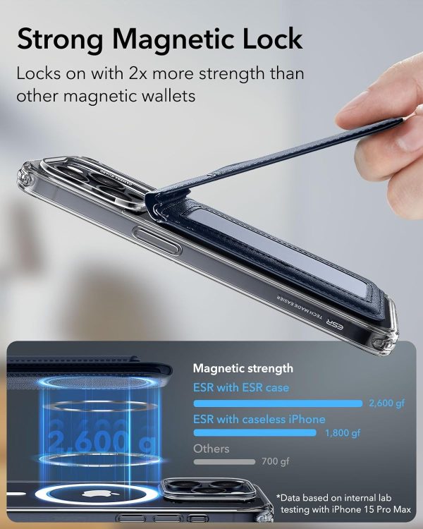 Magsafe Wallet & Stand by ESR made from Vegan Leather by ESR - Blue Titanium - Image 8
