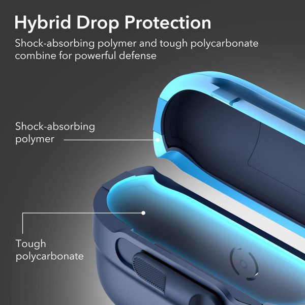 71TbWlFygVL._AC_SL1500_ AirPods Pro 2022 ESR Pulse Magnetic Lock Case HaloLock - Dark Blue - Image 6