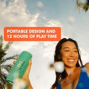 JBL Flip 6 Portable Bluetooth Speaker Powerful Sound And Deep Bass IPX7 Waterproof 12 Hours Of Playtime JBL PartyBoost for Multiple Speaker Pairing For Home Outdoor And Travel - Black - Image 3