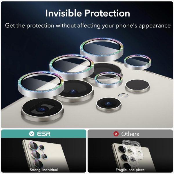 Galaxy S24 Ultra ESR Camera Lens Protectors Set of 5 Lenses – 1 PACK – Rhinestone - Image 3