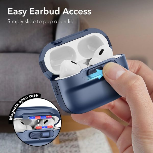 71cP146RyXL._AC_SL1500_ AirPods Pro 2022 ESR Pulse Magnetic Lock Case HaloLock - Dark Blue - Image 8