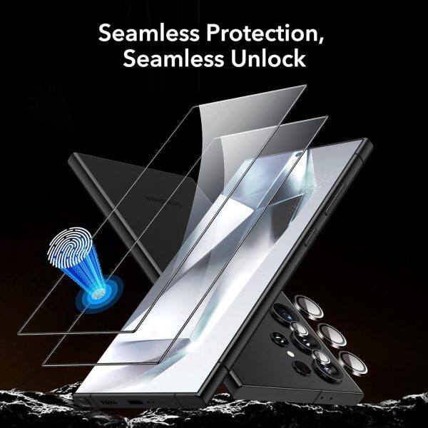 Galaxy S24 Ultra ESR Tempered Glass Screen Protector Set 2 PACK with 1 Set of Camera Lens Protector - Image 8
