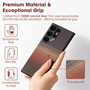 Galaxy S24 Ultra PITAKA MagEZ Case 5 Aramid Fiber Case - Sunset - Image 9