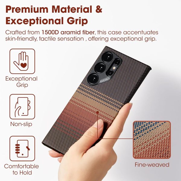 Galaxy S24 Ultra PITAKA MagEZ Case 5 Aramid Fiber Case - Sunset - Image 9