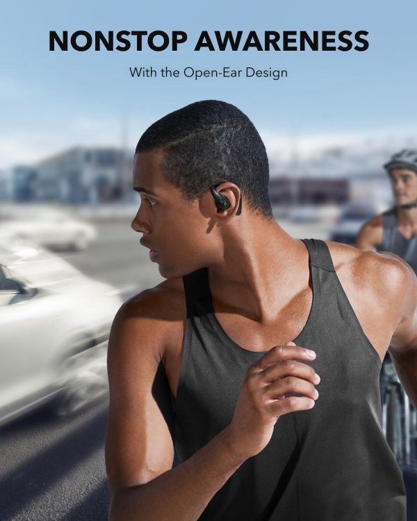 Anker Soundcore AeroFit Pro Open-Ear Headphones Ultra Comfort Secure Fit Ergonomic Design Rich Sound with LDAC Bluetooth 5.3 IPX5 Water-Resistant 46H Playtime App Control Wireless Earbuds - Black - A3871 - BIS - Image 2