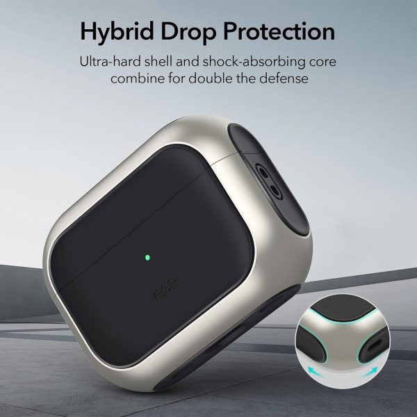 AirPods Pro 2 (2022) Orbit Hybrid Case by ESR Magsafe Ready - Natural Titanium - Image 6