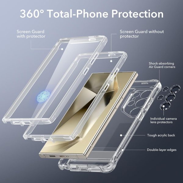 71mb9CQq1cL._AC_SL1500_ Galaxy S24 Ultra ESR Armor Kickstand Case with 1 Protector & 1 Set Camera Lens Protector - Clear - Image 6