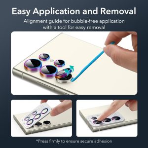 Galaxy S24 Ultra ESR Camera Lens Protectors Set of 5 Lenses - 1 PACK - Chromatic - Image 4