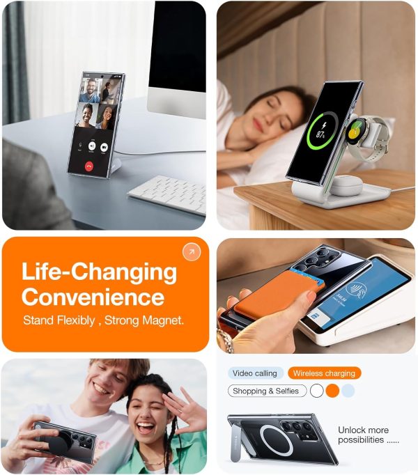 71pZRMHh6dL._AC_SL1500_ Galaxy S24 Ultra UPRO Pstand Series Case with Stand on Demand for Video Viewing - Clear - Image 3