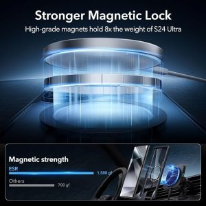 Galaxy S24 Ultra ESR Classic Hybrid Case with HaloLock - Clear Black - Image 5