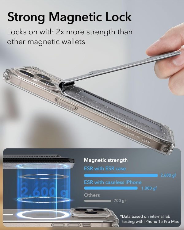 Magsafe Wallet & Stand by ESR made from Vegan Leather by ESR - Natural Titanium - Image 8