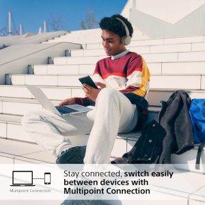Sony WH-CH520 Wireless Headphones Bluetooth On-Ear Headset with Microphone - Beige - Image 3