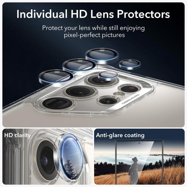 81+KzQRcz-L._AC_SL1500_ Galaxy S24 Ultra ESR Armor Kickstand Case with 1 Protector & 1 Set Camera Lens Protector - Clear - Image 3