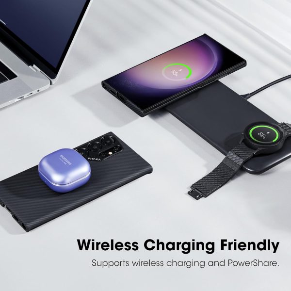 Galaxy S24 Ultra PITAKA MagEZ Case 5 Aramid Fiber Case - Black / Grey Twill - Image 3