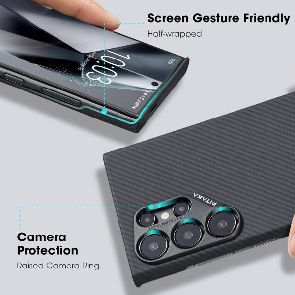 Galaxy S24 Ultra PITAKA MagEZ Case 5 Aramid Fiber Case - Black / Grey Twill - Image 5