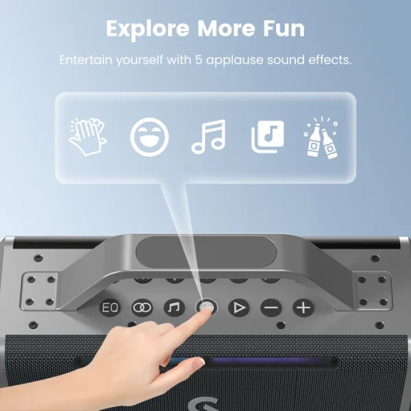 8_c693af68-d972-410c-9af0-5f23a1db2f44 Sounarc K2 200W Karaoke Party Speaker with Dynamic 2.2 Channel System, 2 Wireless Mics included - Black - Image 8