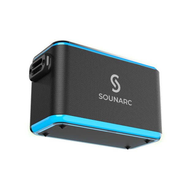 Sounarc A1 80W Karaoke Party Speaker with 2 Full Range Speakers, 2 Wireless Mic & Wired Mic Input - Black - Image 2