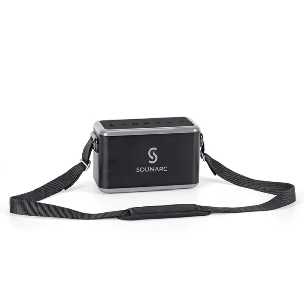 Sounarc A1 80W Karaoke Party Speaker with 2 Full Range Speakers, 2 Wireless Mic & Wired Mic Input - Black - Image 4