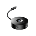 Baseus Airjoy Round Box Type C to 4-Port USB 3.0 HUB Adapter - Black
