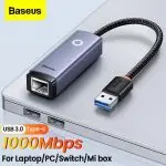Baseus Lite Series Ethernet Adapter USB-A To RJ45 LAN Port - Black