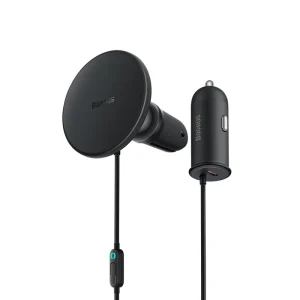 Baseus Magsafe Wireless Car Mount 40W For Car Vent CW01 Wireless Charging 15W  + Type C 25W - Black